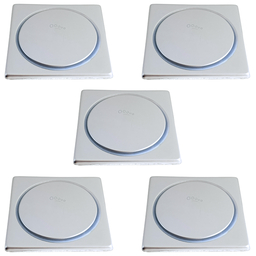 Kit 05 Ralo Click Banheiro Inox Quadrado 10x10 Cromado - 1