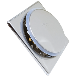 Kit 05 Ralo Click Banheiro Inox Quadrado 10x10 Cromado - 5