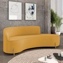 Ver imagem 2 de Sofá 4 Lugares Orgânico 220cm Pé Ferro Dourado Morgan Veludo Mostarda D03 - D’Rossi