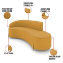 Ver imagem 3 de Sofá 4 Lugares Orgânico 220cm Pé Ferro Dourado Morgan Veludo Mostarda D03 - D’Rossi