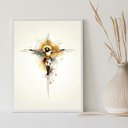 Ver imagem 2 de Quadro Jesus Crucificado Minimalista 33x24cm - com Vidro:moldura Preta