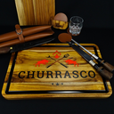 Ver imagem 2 de Tábua Corte Carne Churrasco Madeira 48x31cm Rústica Cozinha