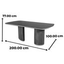 Ver mais imagens de Mesa Jantar Celina Nacional Móveis 200cm (larg) Base Tampo Madeira Tauari Amêndoa Lateral Laca