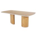 Ver imagem 1 de Mesa Jantar Celina Nacional Móveis 200cm (larg) Base Tampo Madeira Tauari Amêndoa Lateral Laca