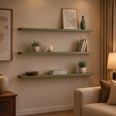 Kit de 3 Prateleiras 150cm MDF Verde - On Móveis