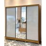 Roupeiro Toronto Plus 03 Pts Deslizante C/espelho - Nature/off White - 1