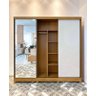 Roupeiro Toronto Plus 03 Pts Deslizante C/espelho - Nature/off White - 3