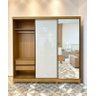 Roupeiro Toronto Plus 03 Pts Deslizante C/espelho - Nature/off White - 2