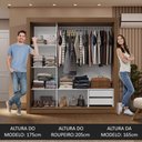 Ver imagem 6 de Guarda-roupa Casal 3 Portas de Correr com Espelho 2 Gavetas Rustic/branco Sublime Madesa