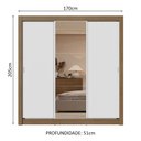 Ver imagem 4 de Guarda-roupa Casal 3 Portas de Correr com Espelho 2 Gavetas Rustic/branco Sublime Madesa