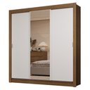 Ver imagem 3 de Guarda-roupa Casal 3 Portas de Correr com Espelho 2 Gavetas Rustic/branco Sublime Madesa