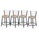 Ver imagem 1 de Jogo 4 Banquetas Baixa Para Cozinha Epoxi Preta Estofado Cerveja