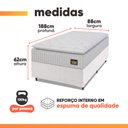 Ver imagem 3 de Cama Box Solteiro Colchão Espuma D33 Pillow Top Van Gogh 88x188x62cm Branco Hellen-Suporta até