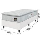 Ver imagem 3 de Cama Box Solteiro Colchão Espuma D33 Pillow Top Van Gogh 88x188x62cm Branco Hellen-suporta até