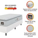 Ver imagem 2 de Cama Box Solteiro Colchão Espuma D33 Pillow Top Van Gogh 88x188x62cm Branco Hellen-suporta até