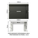 Ver imagem 3 de Mesa para Computador Gamer Madesa 9409 e Painel para Tv até 65 Polegadas - Branco/preto