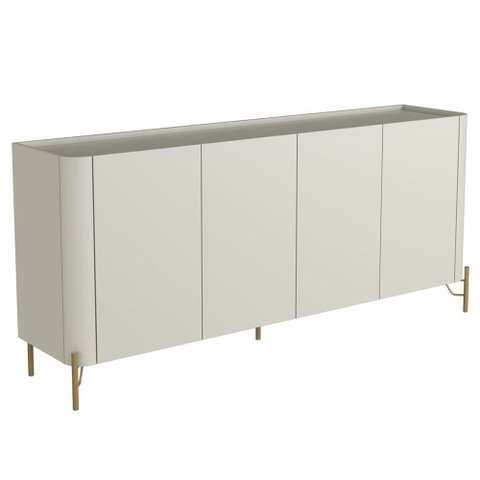 Buffet para Sala de Jantar 4 Portas 1 Gaveta Pés Industrial Dourado Naim I03 Luna - Lyam