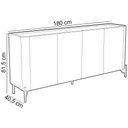 Ver imagem 3 de Buffet para Sala de Jantar 4 Portas 1 Gaveta Pés Industrial Dourado Naim I03 Luna - Lyam