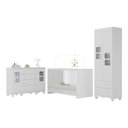 Ver imagem 1 de Quarto de Bebê Completo com Berço 3 em 1 para Colchão 130x60cm Luna Multimóveis Mp4532 Branco