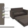 Sofá Simi 2 em 1 Sofá Cama Marrom Estofama - 3