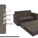 Ver imagem 3 de Sofá Simi 2 em 1 Sofá Cama Marrom Estofama