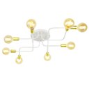 Ver imagem 3 de Lustre Plafon Hashtag Branco Com Dourado De 8 Braços