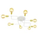 Ver imagem 2 de Lustre Plafon Hashtag Branco Com Dourado De 8 Braços