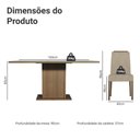 Ver imagem 3 de Conjunto Sala de Jantar Tampo de Vidro 6 Cadeiras Rustic/Crema/Imperial Dália Madesa