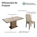Ver imagem 4 de Conjunto Sala de Jantar Tampo de Vidro 6 Cadeiras Rustic/Crema/Imperial Dália Madesa