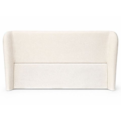 Cabeceira Cama Casal Queen Size Livia 160cm Orgânica Curva Bouclê Off White - Montanari's Decor