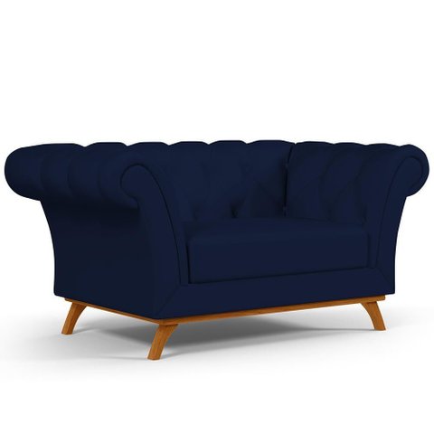 Sofá 2 Lugares Império 150 Cm Veludo Azul Marinho C-287