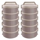 Ver imagem 1 de Kit 2 Marmitas Térmicas 5 Pratos Térmicos Empilháveis 1,8l Cappuccino Simonaggio