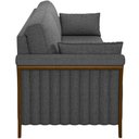 Ver imagem 4 de Sofá 03 Lugares para Sala de Estar Pés em Madeira 222 Cm Stefan M03 Linho Chumbo - Lyam Decor