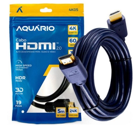 Cabo HDMI Macho X Macho 19 Pinos Alta Perfomance 5 Metros
