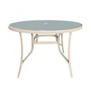 Ver imagem 2 de Kit 1 Mesa Arpoador Alumínio e Tampo em Vidro e 4 Cadeiras Amalfi em Aluminio e Corda Nautica Bege/Cinza