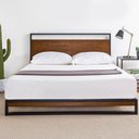 Ver imagem 1 de Cabeceira Cama Aço Ferro Robusto Cor Preto Mdf Escuro Largura 160cm Estilo Industrial Cb-04