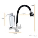 Ver imagem 4 de Torneira Com Filtro Cozinha Mesa Duplo Jato Gourmet Black