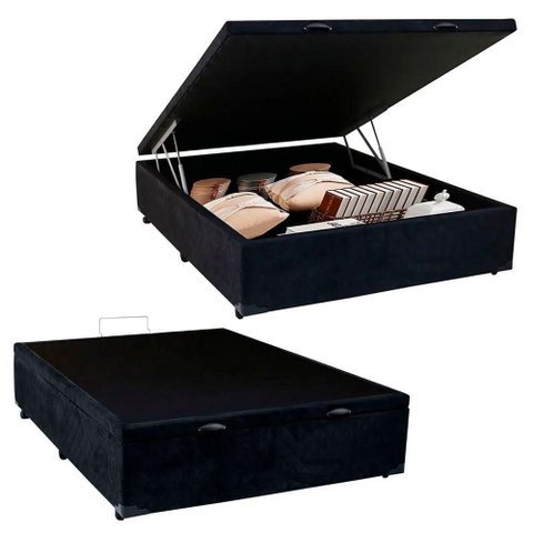 Cama Box Baú Casal Suede Mega Cama 138x188x45cm