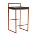 Ver imagem 2 de Banqueta Industrial Aço Cromada Bronze – Gourmet, Varanda, Living – Banqueta Moema Kit 4