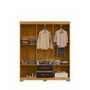Ver imagem 2 de Guarda-Roupa 6 Portas e 2 Gavetas Cômoda 3 Gavetas com Nicho Saint Preto/Carvalho Americano/Tx