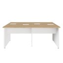 Ver imagem 2 de Plataforma de Trabalho 4 Lugares Pé Painel F5 Macadâmia com Branco F5 Office