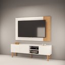 Ver imagem 4 de Painel para TV até 55" 147cm Branco com Amadeirado Byhouse
