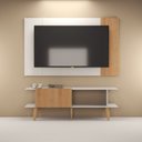 Ver imagem 5 de Painel para TV até 55" 147cm Branco com Amadeirado Byhouse