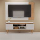 Ver imagem 6 de Painel para TV até 55" 147cm Branco com Amadeirado Byhouse