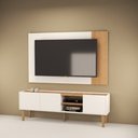 Ver imagem 3 de Painel para TV até 55" 147cm Branco com Amadeirado Byhouse