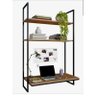 Escrivaninha 70cm Industrial em Ferro e Madeira Mdf Freijo Home Office - 1