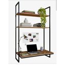 Ver imagem 1 de Escrivaninha 70cm Industrial em Ferro e Madeira Mdf Freijo Home Office