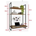 Ver imagem 2 de Escrivaninha 70cm Industrial em Ferro e Madeira Mdf Freijo Home Office