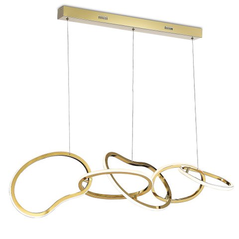 Lustre Pendente Moderno Led 75w 3000k Dourado Fosco 120cm Bivolt Tiffel Mais Luz