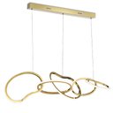 Ver imagem 1 de Lustre Pendente Moderno Led 75w 3000k Dourado Fosco 120cm Bivolt Tiffel Mais Luz